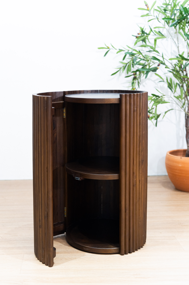 Avara Fluted Side Table with Storage