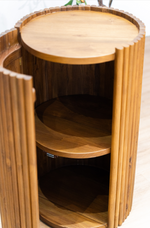 Load image into Gallery viewer, Avara Fluted Side Table with Storage
