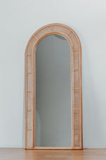 Load image into Gallery viewer, Rattan Diamond-Weave Arch Mirror
