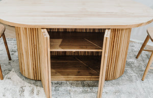 Fluted Dining Table with Storage - PREORDER