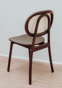 Dining Chair With Oval Rattan Backrest